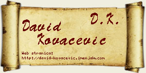 David Kovačević vizit kartica